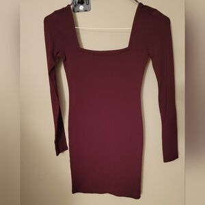 Forever 21 Deep burgundy Long Sleeve Dress
